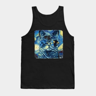 Swag Cat Van Gogh Style Tank Top